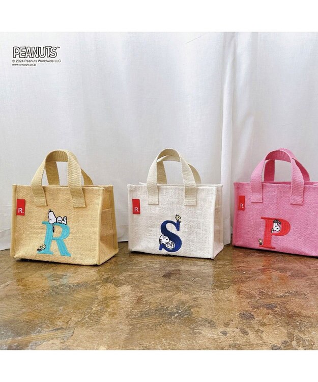 ROOTOTE 8599【スヌーピー】IP.ベビールー.ボックスジュート.ピーナッツ-9D 01：R-ベージュ
