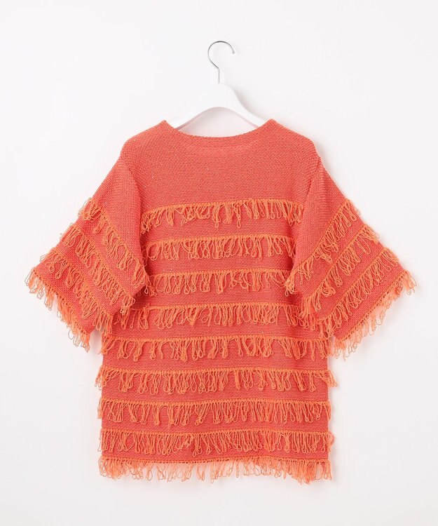 自由区 【カトリエムブーケ】Paillette フリンジプルオーバー オレンジ