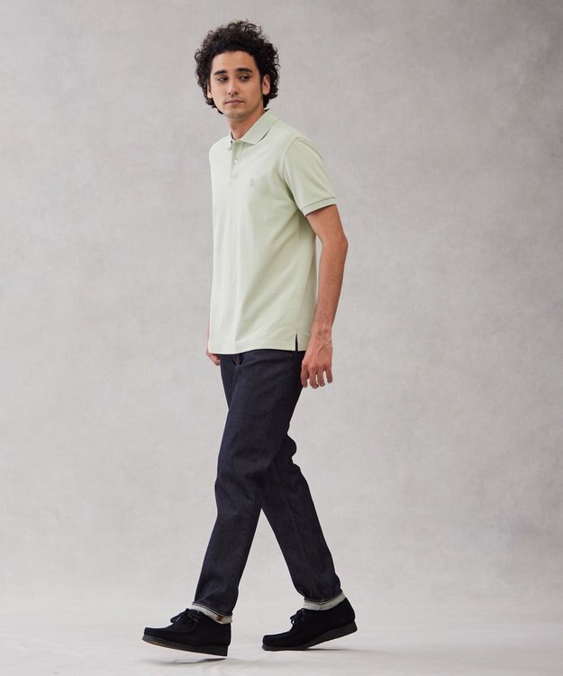 J.PRESS MEN 【大人気】アメリカンコットン鹿の子 バックブルポロシャツ ライトグリーン系