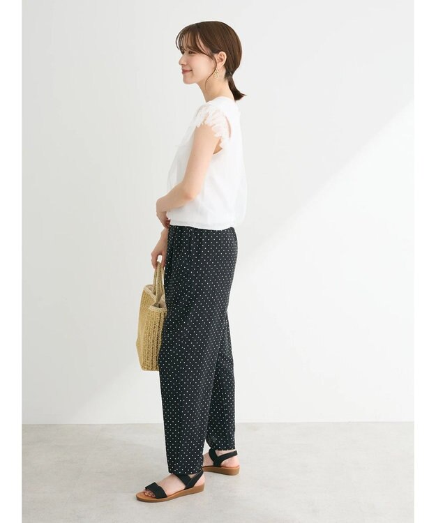 Green Parks ・swing by チュールレイヤーノースリーブニット Off White