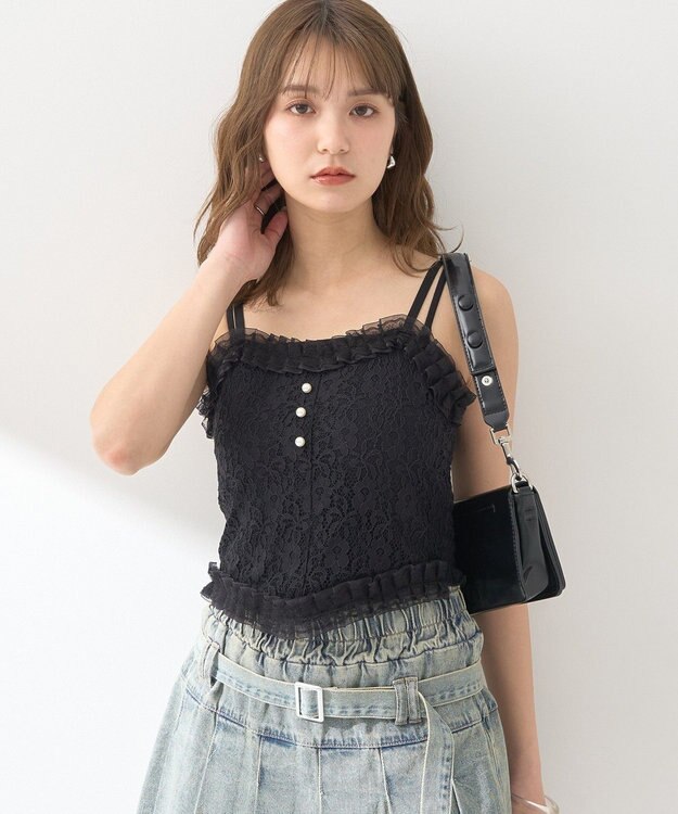 earth music&ecology コルセットライクキャミソール Black