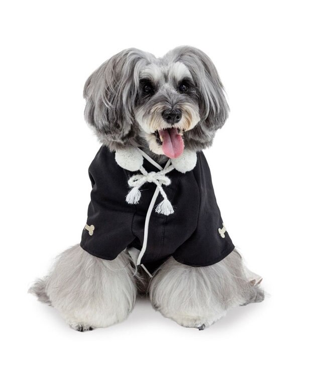 PET PARADISE ペットパラダイス 紋付き刺繍袴 小型犬 ブラック×ホワイト