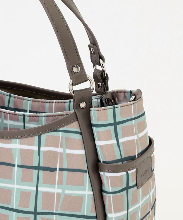 Y'SACCS ドローイングチェック2WAYミニトート グレージュ