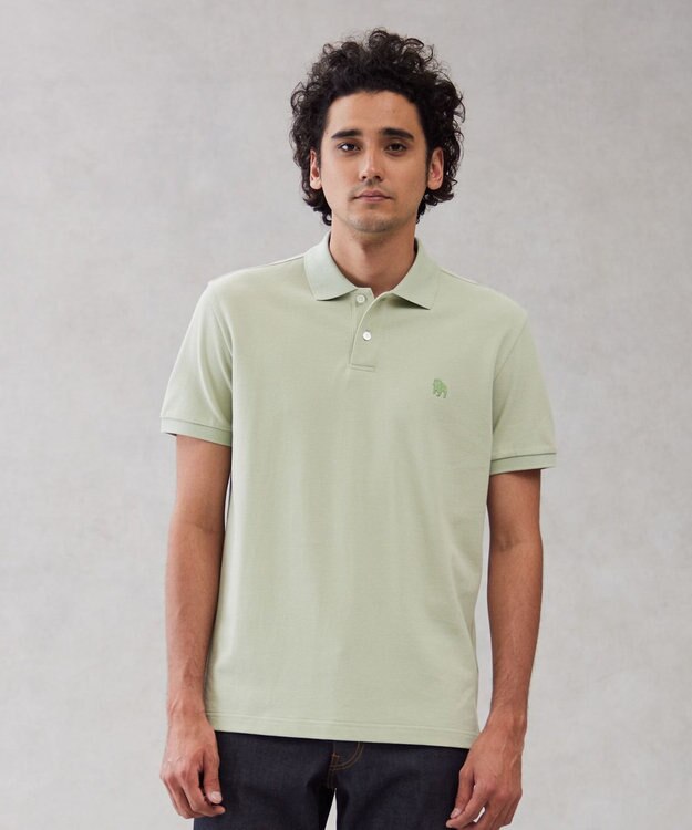 J.PRESS MEN 【大人気】アメリカンコットン鹿の子 バックブルポロシャツ ライトグリーン系