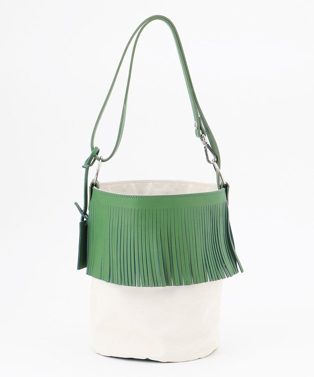 23区 【STORY7月号掲載】MARCO MASI レザーキャンバスコンビ ショルダーバッグ パイングリーン系