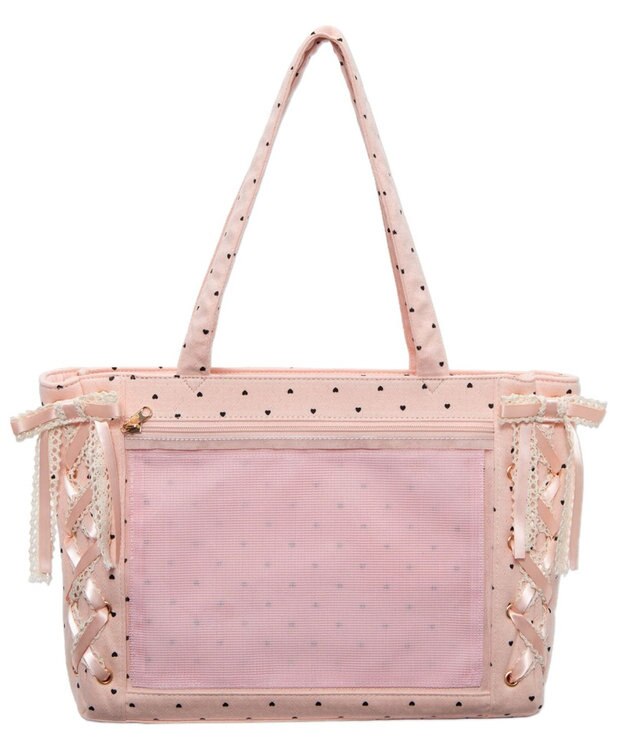 WEGO 【痛バ＆推し活グッズ】ガーリーレースアップ痛バッグS