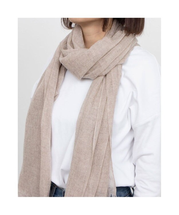 UNBILLION カシュネ cache nez / カシミヤエアリー無地ストール ベージュ