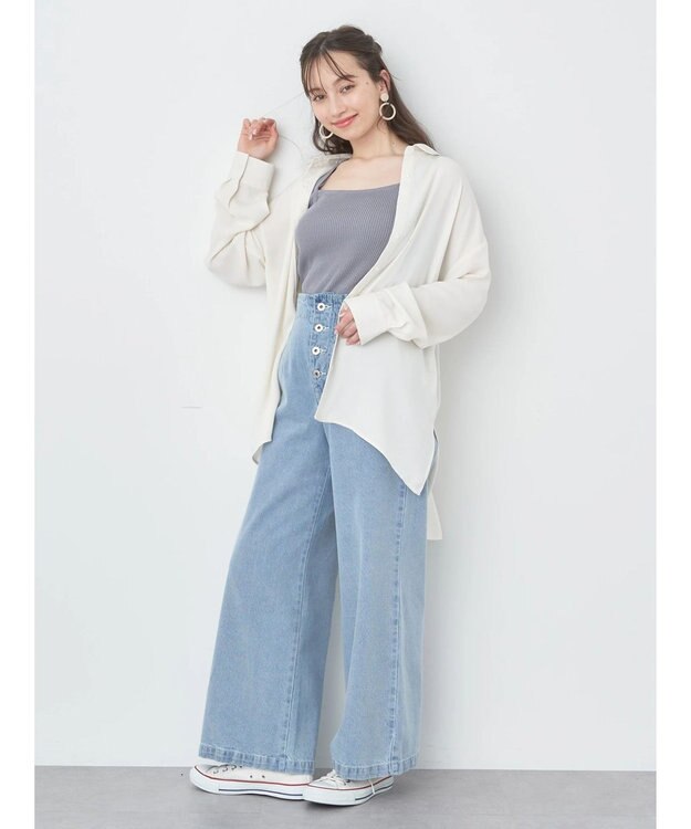 earth music&ecology レイヤードニットタンクトップ Blue