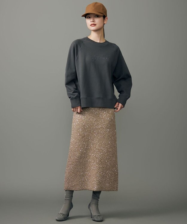 自由区 S 【カタログ掲載】スパンコールストレッチ スカート モカ