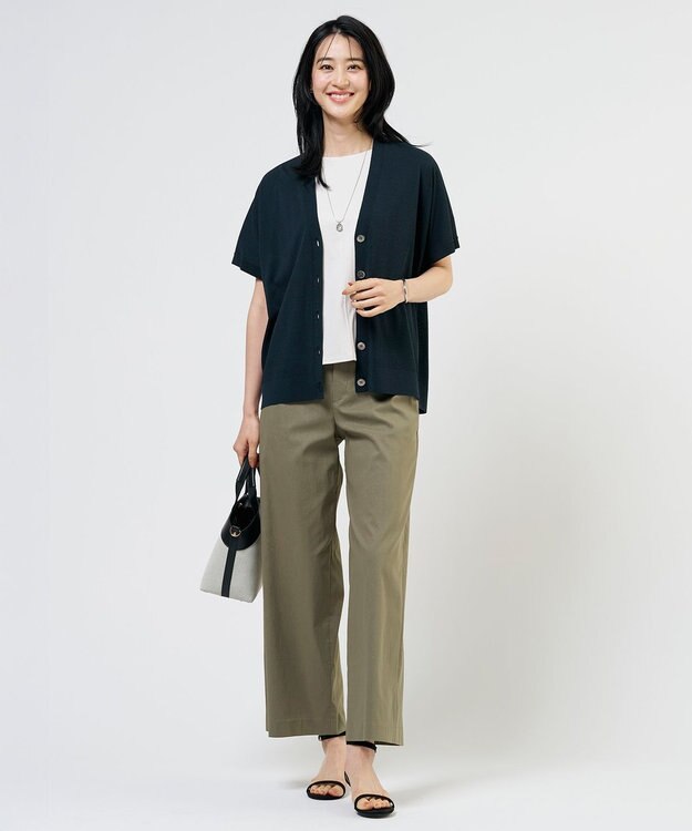 J.PRESS LADIES L 【2WAY】コットンスムース フレンチスリーブ カットソー グレージュ系