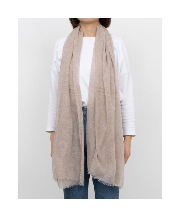 UNBILLION カシュネ cache nez / カシミヤエアリー無地ストール ベージュ