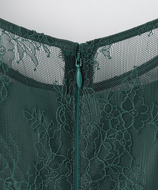 ANY SIS 【洗える】パネルレース ドレス ダークグリーン