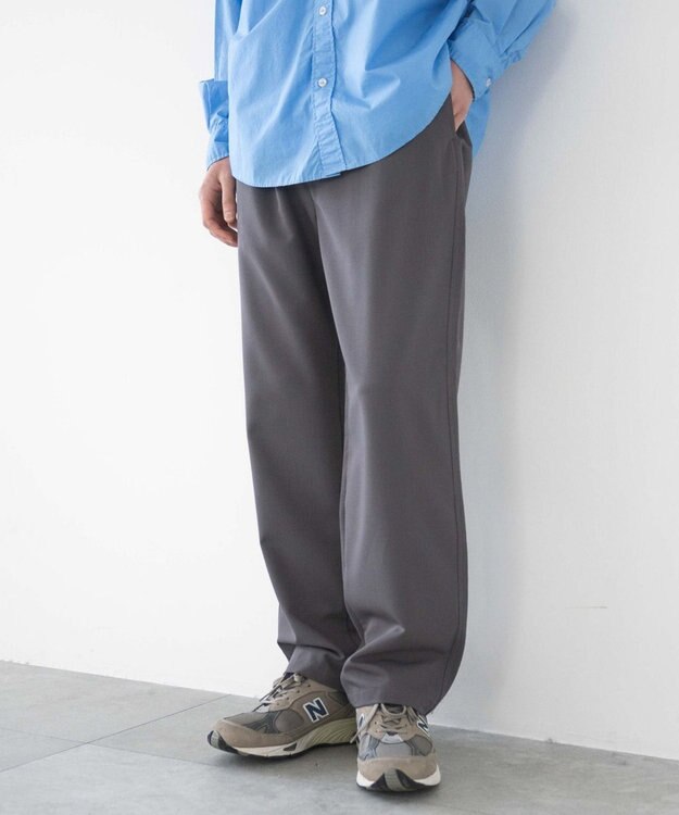 WEGO 【ウエストゴム/SMLサイズ展開】TRイージーストレートパンツ ダークグレー