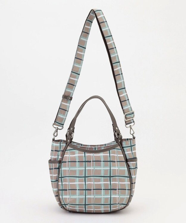 Y'SACCS ドローイングチェック2WAYミニトート グレージュ