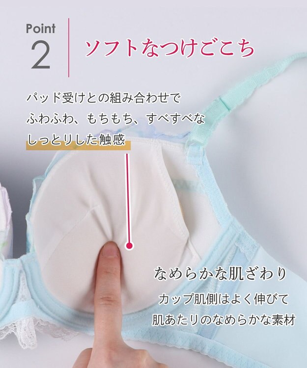 Wing 【スキマフィットブラ】　バストとカップのすきまにフィット　自然にボリュームメイク　ウイング／ワコール　KB2363 ターコイズ