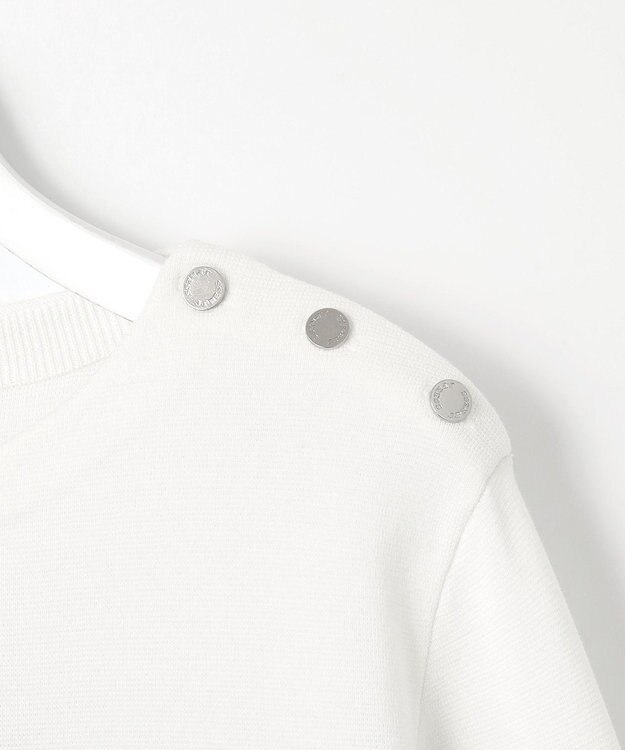 J.PRESS LADIES L 【洗える】Cotton Acetate パネルボーダー プルオーバー ニット ブルー系1