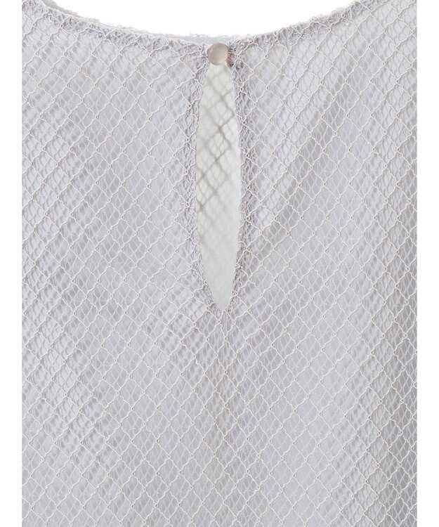 earth music&ecology 袖シアーレースプルオーバー Grayish Blue