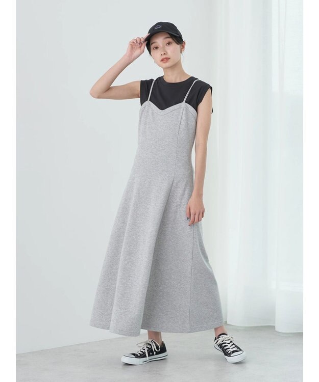 earth music&ecology スウェットキャミワンピース Gray Mixture