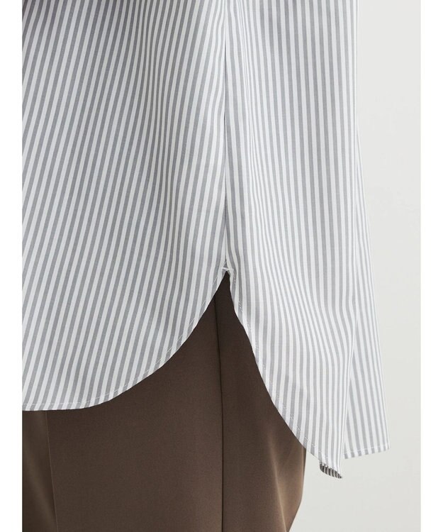 Green Parks 袖刺繍シャツチュニック Gray