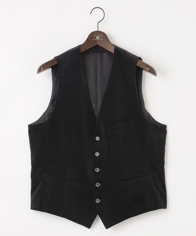 JOSEPH ABBOUD 【遠州産素材/オーガニックコットン】ソフトコーデュロイ ベスト ブラック系