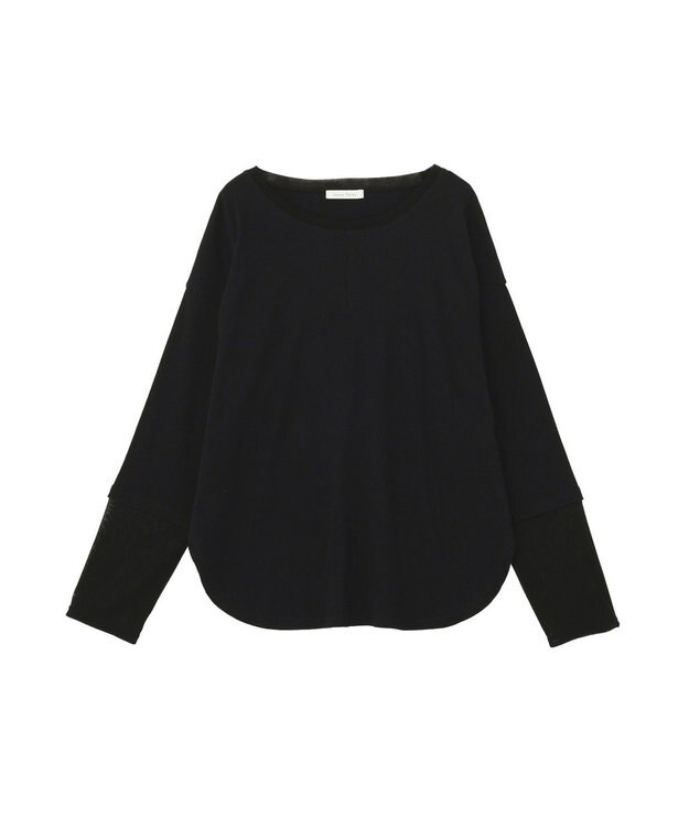 Green Parks 袖チュールリブプルオーバー Black