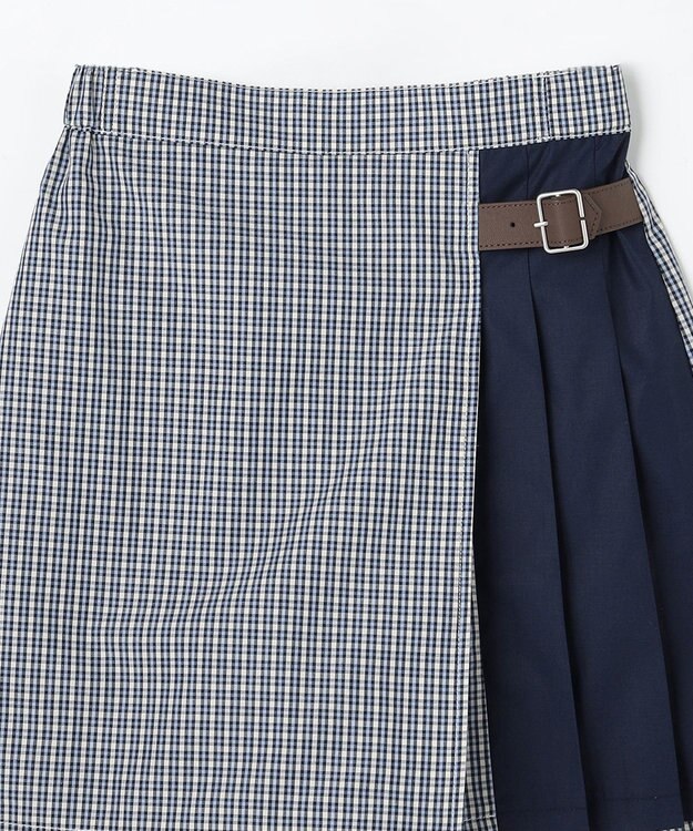 組曲 KIDS 【110-140㎝】 チェックプリーツ キュロット サックスブルー