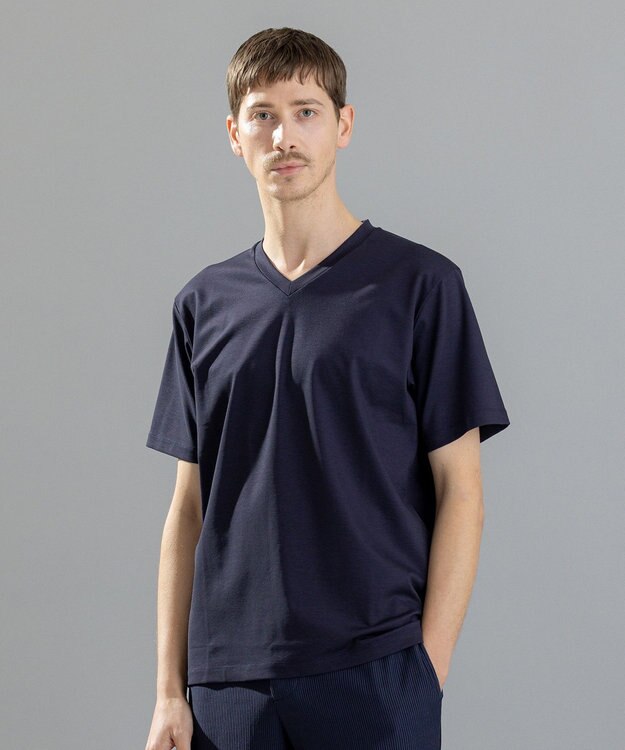 JOSEPH HOMME コンパクトストレッチジャージー　ＶネックＴシャツ ネイビー系