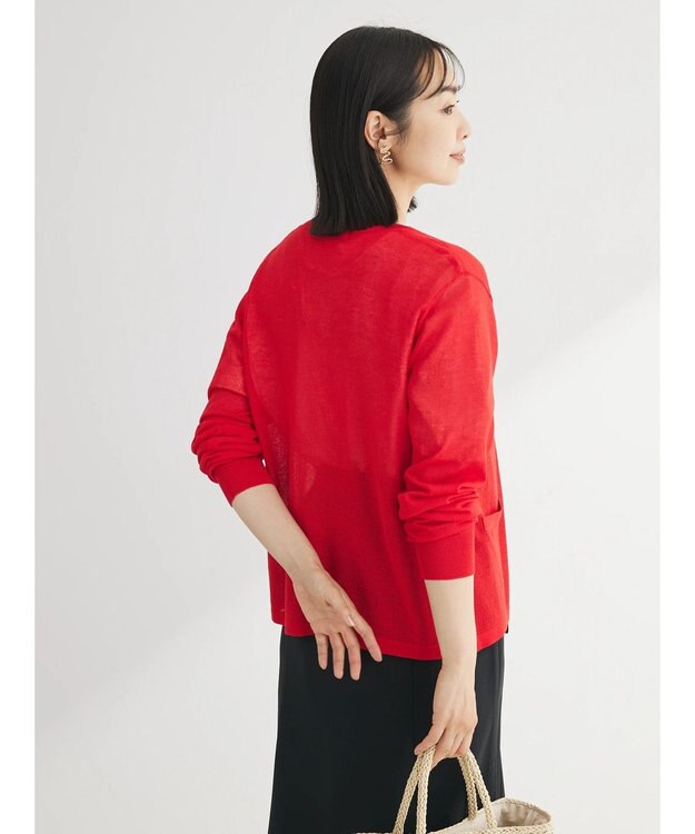 Green Parks 推しニット　クルーネックカーディガン Red