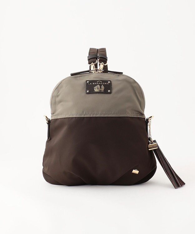 LA BAGAGERIE ウォータープルーフナイロン　リュック＆ショルダーバッグ グレージュ