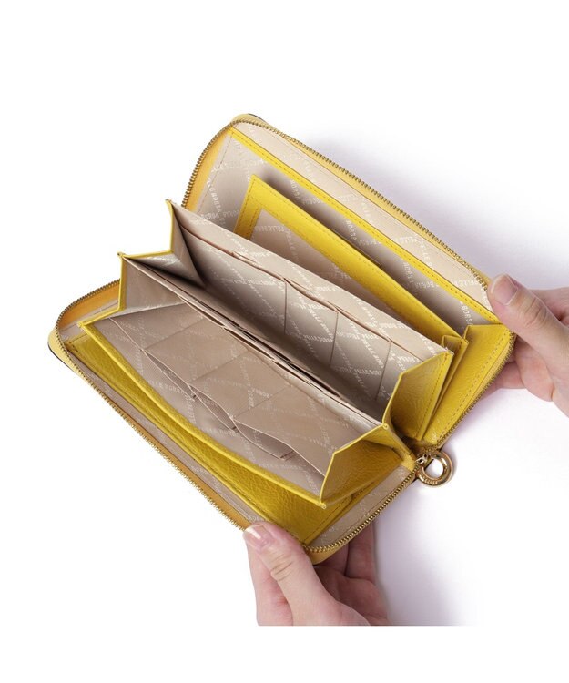 PELLE BORSA ラウンドコンパクト長財布 Minato ミナト 3506 イエロー