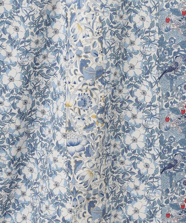 JOSEPH HOMME 【LIBERTY】 パッチワークリバティ 半袖シャツ サックスブルー系3