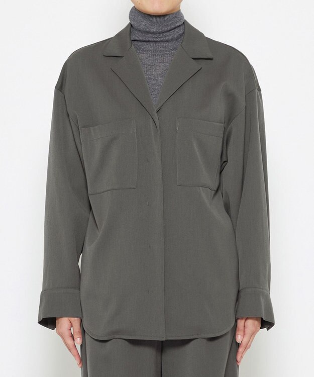 uncrave 【UNISEXあり】ギャバジン シャツ（uncrave WHITE） スレート