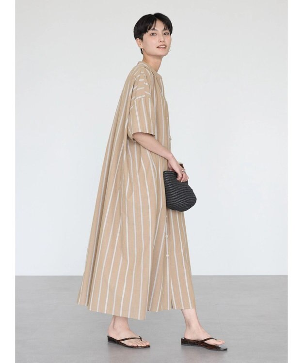 AMERICAN HOLIC イージーケア＋接触冷感丈違い強撚ワッシャーワンピース Stripe Beige