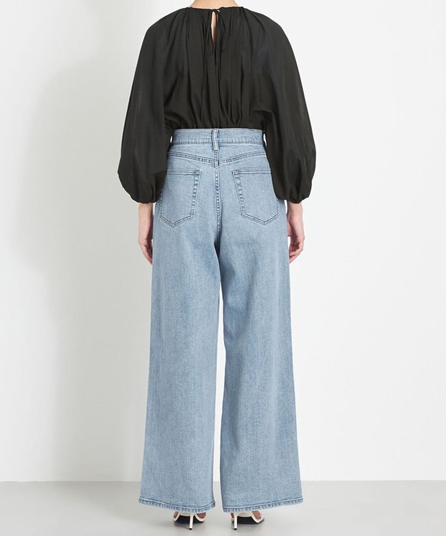 NAVE 【ReNAVE　洗える】ワイドストレッチデニム アイスブルー