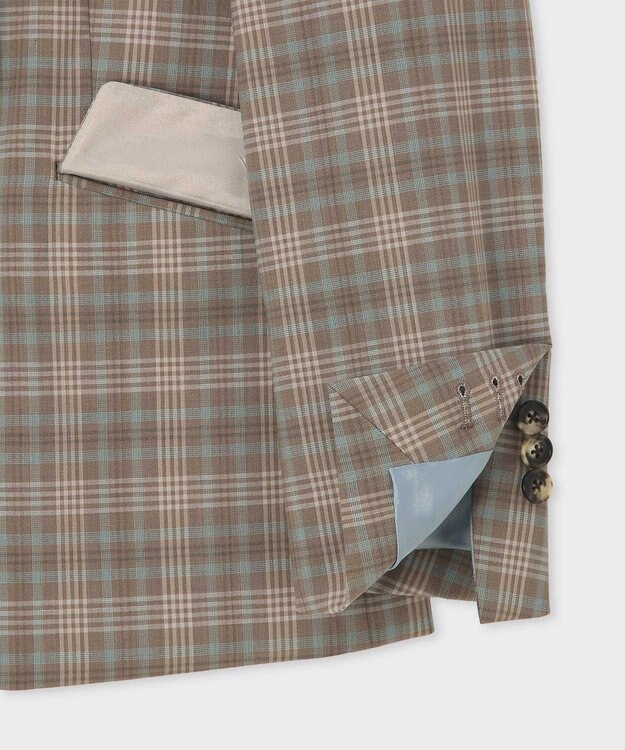 Paul Smith チェック ピークドラペル ダブルジャケット サンドブラウン