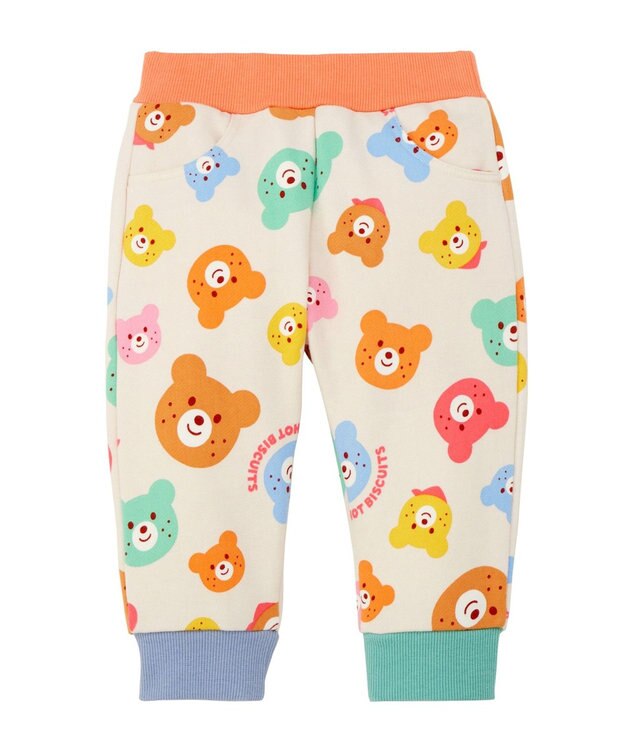 MIKI HOUSE HOT BISCUITS 【80-120cm】カラフルビーンズ 総柄 裏毛パイル素材 パンツ マルチカラー