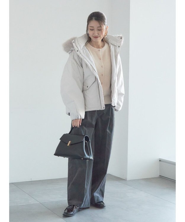 Te chichi 【宮本茉由着用】コーデュロイワイドパンツ チャコールグレー