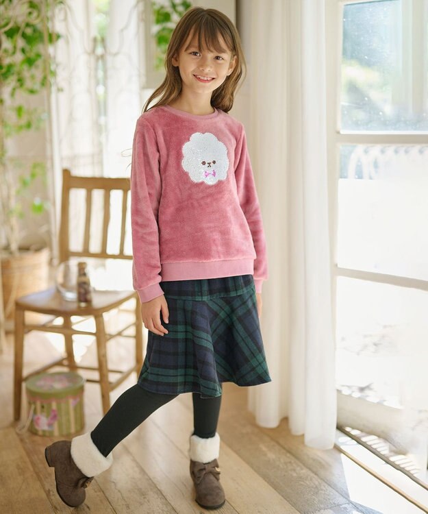 ANY KIDS タータンチェックスカッツ グリーン系チェック