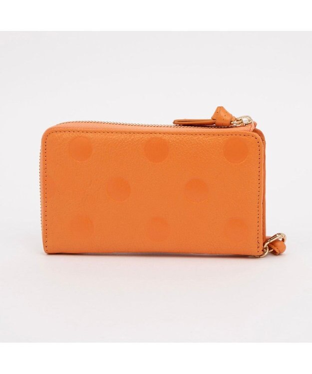 UNBILLION ペルケ perche / ドット型押しL字ロングストラップウォレット オレンジ