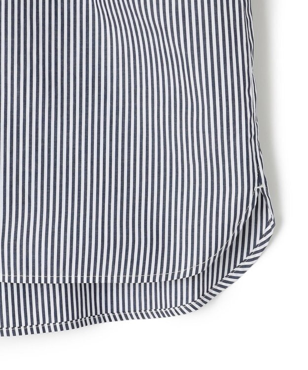 J.PRESS YORK STREET 【WOMEN】キャップスリーブ ストライプブラウス ブラック系1