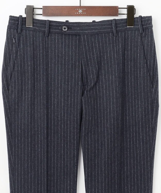 JOSEPH ABBOUD 【ウエストも伸びる！/ハイパワーストレッチ/洗える】 メルトンジャージー ストライプ パンツ ネイビー系1