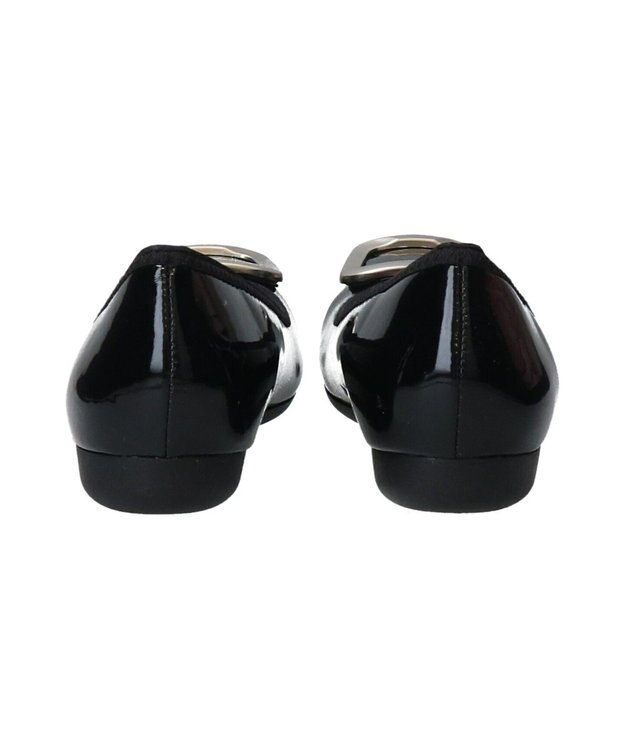 Bridget Birkin 【Bridget Birkin】バックルアクセントレインパンプス ブラックエナメル