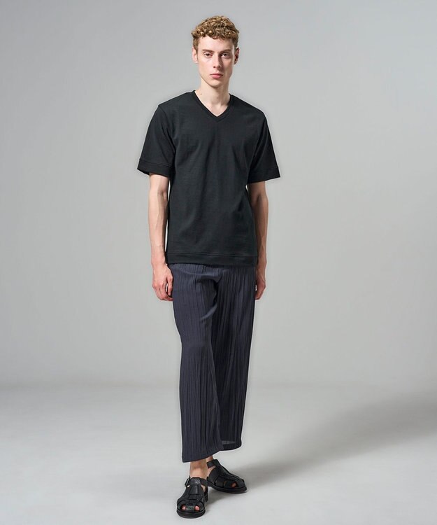 JOSEPH HOMME 【HIGH GRADE LINE】東北コットン  VネックTシャツ ブラック系