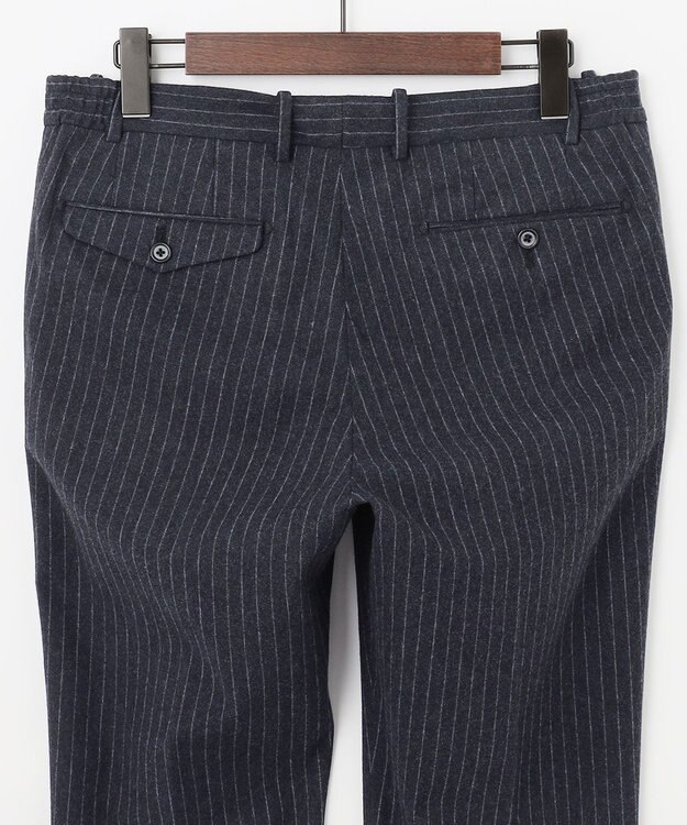 JOSEPH ABBOUD 【ウエストも伸びる！/ハイパワーストレッチ/洗える】 メルトンジャージー ストライプ パンツ ネイビー系1