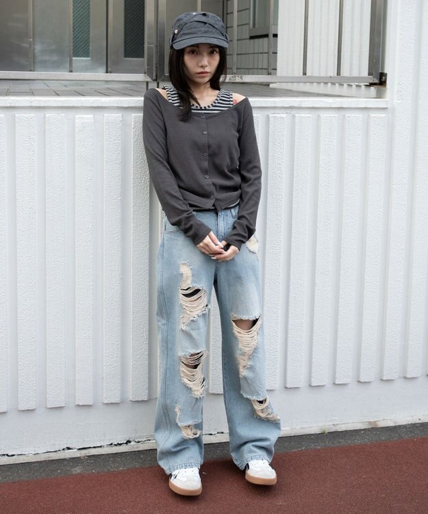 WEGO カーデドッキングレイヤードロンT スミクロ