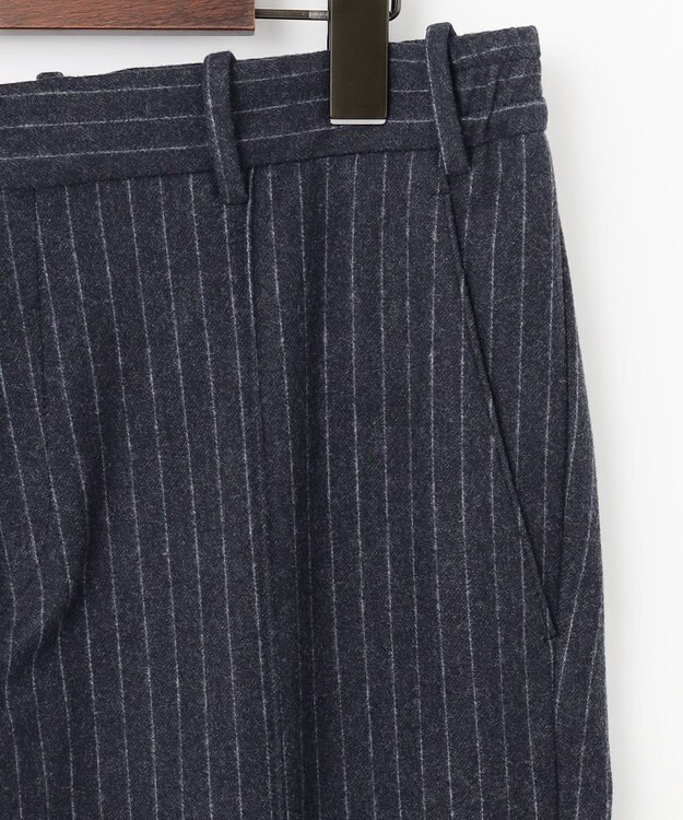 JOSEPH ABBOUD 【ウエストも伸びる！/ハイパワーストレッチ/洗える】 メルトンジャージー ストライプ パンツ ネイビー系1