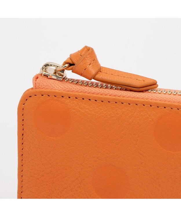 UNBILLION ペルケ perche / ドット型押しL字ロングストラップウォレット オレンジ
