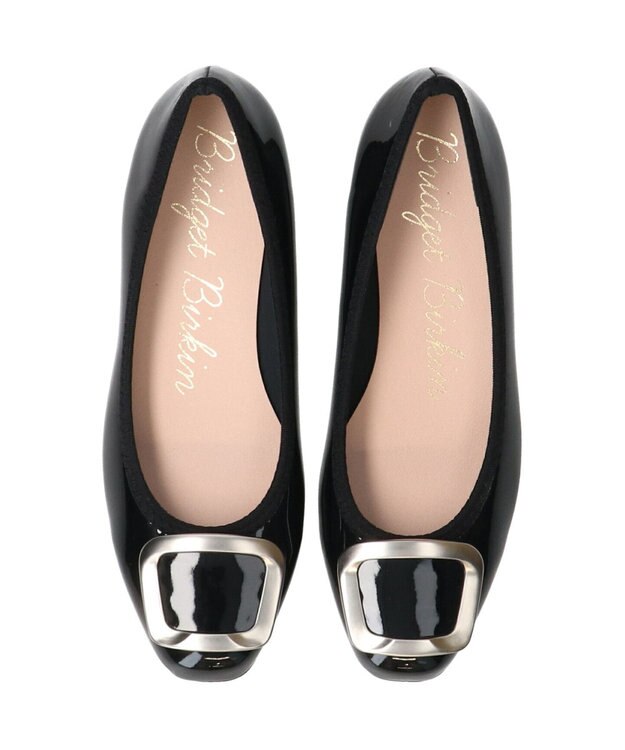 Bridget Birkin 【Bridget Birkin】バックルアクセントレインパンプス ブラックエナメル