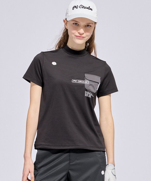 PW CIRCULUS 【WOMEN】ポケットモックネック ゴルフウェア レディース ブラック系