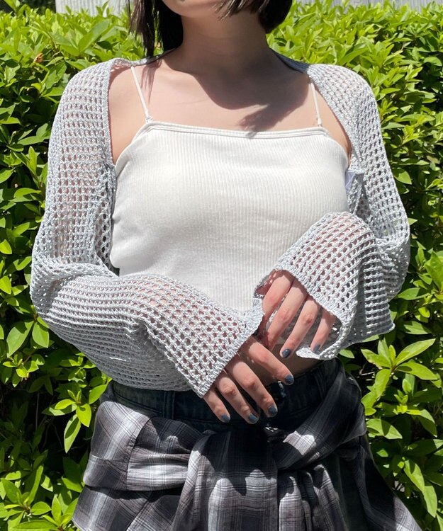 WEGO ラメショートニットプルオーバー グレー